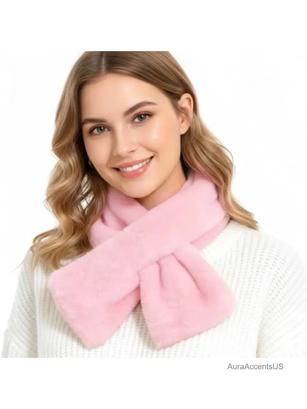 Faux Fur Collar Scarf Wrap Winter Shawl Stole Neck Warmer Women's